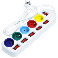 BA-3505 | Power strip with 5 230V sockets | 1.8M extension cord with dedicated switches
