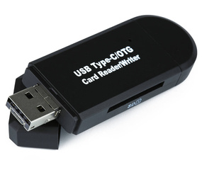 CR-023 | SD, microSD memory card reader | USB, micro USB, USB type C | USB OTG