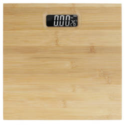 HD-2009 | Natural bamboo bathroom scale with thermometer | LED display