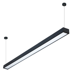 Linear hanging lamp 120 cm | Black office LED module 20W | Lamp width 7 cm