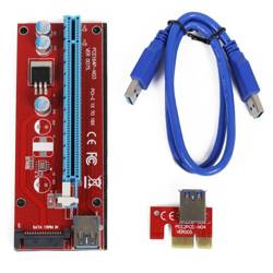 Riser 007S Red | USB 3.0 cable | SATA power supply
