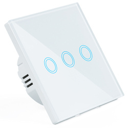 SW86-3 | Triple touch light switch | toughened glass | white