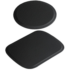 Set of 2x telephone plate for magnetic holder | round + rectangular | Black eco-leather