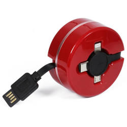 T10-1M | Retractable cable 3in1 | 1M | 4 colors