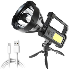 TL-832-BLACK | Multi-functional LED searchlight with a built-in rechargeable battery and a universal stand | 1000lm, 4 lighting modes, up to 8h