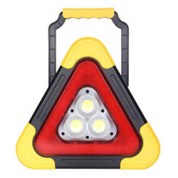 W838 | Flashlight - 3x LED warning triangle with powerbank and solar panel