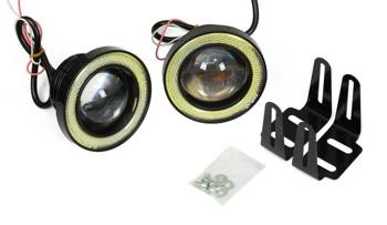 LED 760 | 2 Stück - Nebelscheinwerfer-Kit mit eingebautem ‚Ring Angel Eyes LED DRL | rund 76 mm