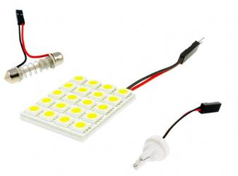 LED-Panel 20 SMD 5050 4x5 + Adapter W5W, C5W, T4W
