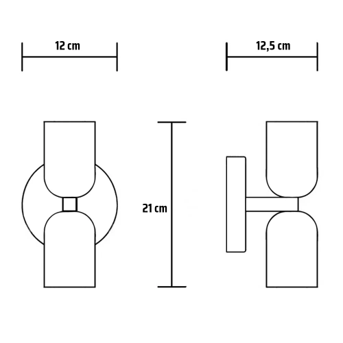 Dwukolorowa lampa ścienna LED | designerski kinkiet do salonu lub sypialni | YG-W008-R+P