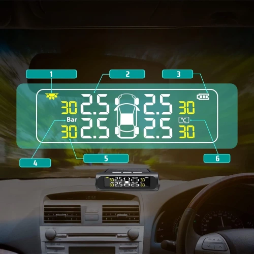 Bezprzewodowy system TPMS | 4 czujniki ciśnienia powietrza w oponach oraz temperatury opon | T1W-AA