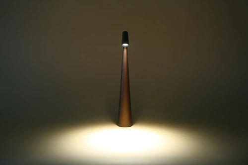 Lampa stołowa 33,5cm | Bezprzewodowa lampka nocna z wbudowanym akumulatorem | Lampka z dotykowym sterowaniem | HMS-355-BROWN