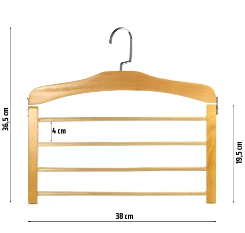 Wieszak ubraniowy | Obrotowy wieszak na spodnie | S-8101-WOOD