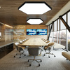 Lampa sufitowa wisząca LED 120W | heksagon pełny | aluminium | CCD niemrugająca | Φ120x6 | LPL-003