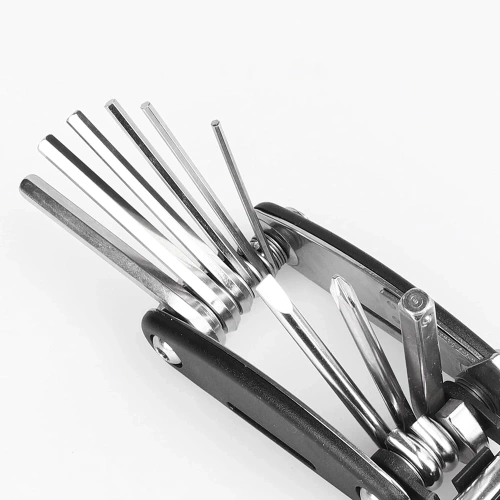 Multitool rowerowy - imbusy, ampule, nasadki | Narzędzia 16w1 | Zestaw kluczy | MFT-16in1