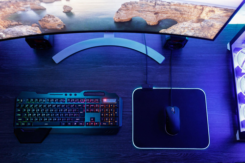 Podkładka pod mysz | 35x25 cm | podświetlenie LED RGB | 13 trybów świecenia | MP-001S