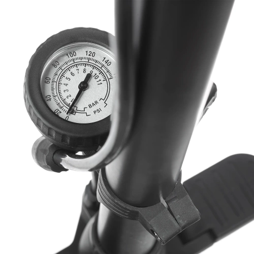 Pompka rowerowa z manometrem Presta Schrader Dunlop 160 PSI | Pompka podłogowa z manometrem i adapterami do opon i piłek | Uniwersalna pompka rowerowa z manometrem 11 bar |  ZY-6138C
