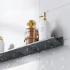 Czarna pólka pod prysznic 60cm | Półka wisząca | BDS-L60CM-B| Metalowa półka łazienkowa