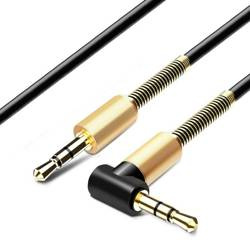 Kabel kątowy Jack | pozłacane końcówki | HQ | AW-1-1M-Black