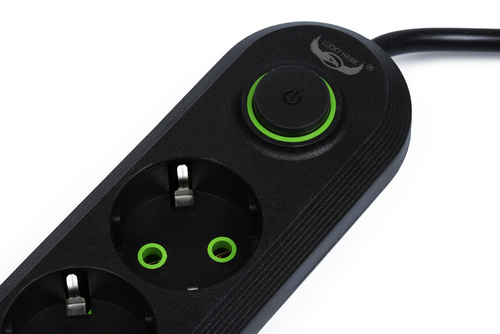 Listwa sieciowa 3 m | 4 gniazda + 3x USB | czarna | LH-F04U