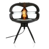 Stylowa lampka nocna z szklanym kloszem | Nowoczesna szklana lampka stołowa | BH-233-BLACK
