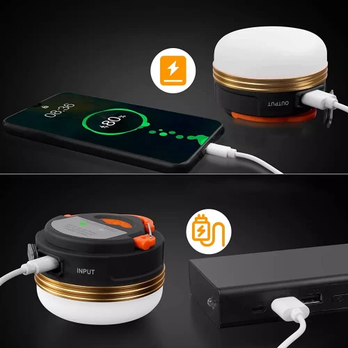 Lampka kempingowa LED, turystyczna latarka z magnesem i funkcją powerbank | 4 tryby świecenia, SOS, 1800mAh, 300lm, do 20h pracy | HWL-003
