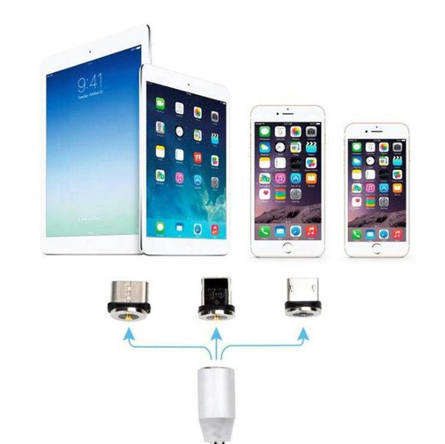 3w1 1M | Magnetyczny kabel USB do ładowania telefonu | Quick Charge 3.0 2.4A | AM23