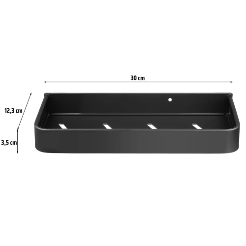 Półka łazienkowa nad umywalkę | przybornik pod prysznic | Czarna | BSU-L30CM-B