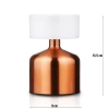 Lampa stołowa z wbudowanym akumulatorem | Lampa nocna z trzema barwami świecenia | Nastrojowa lampka do hotelu, restauracji | HJA44-COPPER