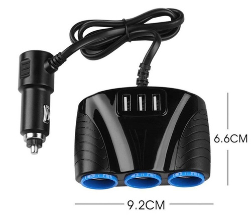 Rozdzielacz gniazda zapalniczki 120W | 3 porty USB 3.1A | C08