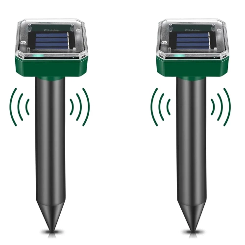 Odstraszacz zwierząt wbijany | Zasilanie solarne | 2 Szt. | YSJ-1265-BLACK