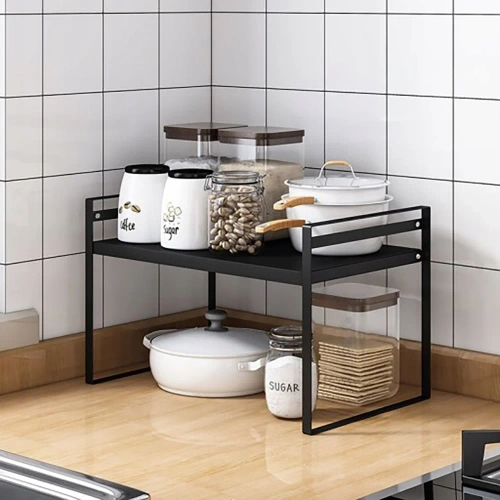 Półka łazienkowa na kosmetyki | Metalowy stojak do kuchni | Stojak na przyprawy | Półka wolnostojąca | MSK-L50CM-B