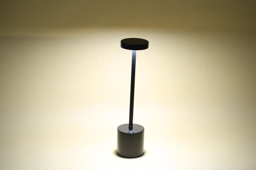 34 cm Lampa stołowa z wbudowanym akumulatorem | Lampa nocna z trzema barwami świecenia | Nastrojowa lampka do hotelu, restauracji | HJA28-SILVER-2