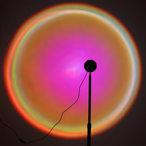 Stojąca lampka nastrojowa, projekcyjna lampa LED RGB | regulowana wysokość 103-180cm | 16 kolorów, ściemnianie | DQ-SL1.2M