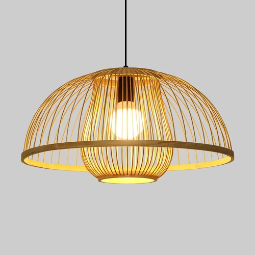 Ręcznie robiona lampa bambusowa wisząca | BOHO | Chiński żyrandol