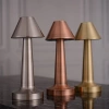 Dotykowa lampka nocna z regulowaną barwą światła | Lampka USB | HJA12-SILVER| Bezprzewodowa lampka stołowa
