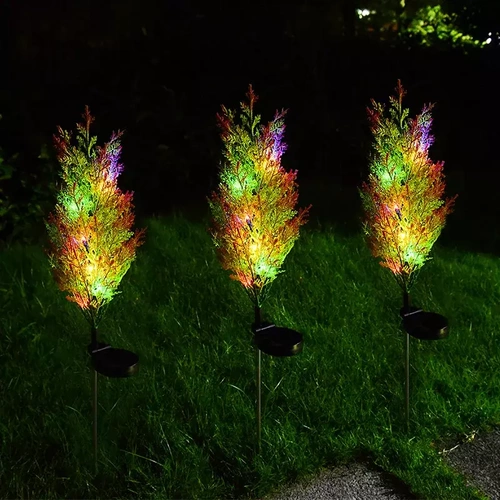 Kwiatek solarny | Ogrodowa lampa solarna LED Cyprys | 80 cm, 600 mAh | FLD-32-C