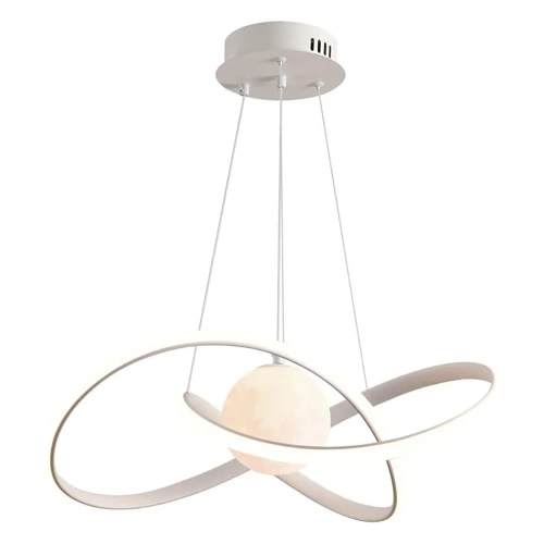 Lampa wisząca LED 60W | Stylowa lampa z księżycem 3D | RLT-50CM-60W-W