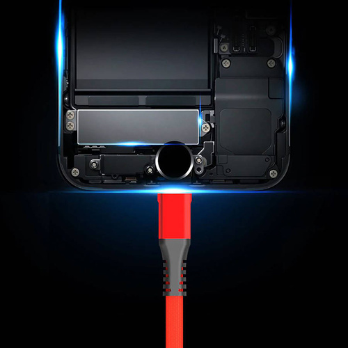 Krótki kabel USB - Lightning do Iphone | Quick Charge 3.0 | 30 cm | Transfer danych, Car Play | UC-020-IP