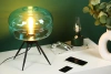 Stylowa lampka nocna z szklanym kloszem | Nowoczesna szklana lampka stołowa | BH-233-BLUE