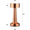 Bezprzewodowa lampka stołowa | Dotykowa lampka nocna z regulowaną barwą światła | Lampka USB | HJA10-COPPER