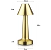 Bezprzewodowa lampka stołowa | Dotykowa lampka nocna z regulowaną barwą światła | Lampka USB | HJA12-GOLD