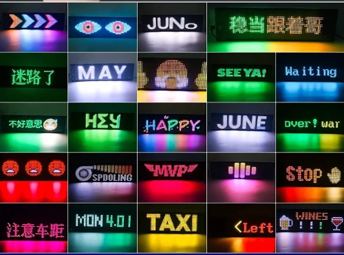 Programowalna tablica LED „Devil Eyes” 92 x 374 mm| Panel LED RGB do auta i ciężarówki | Personalizowane napisy i animacje | HRP-1664