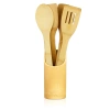 Przybory kuchenne bambusowe z podstawką | BRS-5in1-BAMBOO