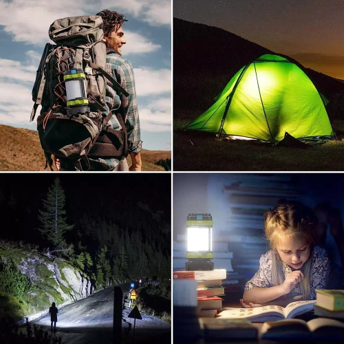 Wielofunkcyjna lampka kempingowa LED, latarka turystyczna z funkcją powerbanka | Czerwone światło | 6 trybów świecenia, 800lm, 3700mAh, do 20h pracy, IPX4 | HC-260