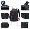 Wielofunkcyjny, duży plecak z komorą na laptopa | 40l, gniazdo USB i mini jack 3,5", nylon balistyczny 1680D | czarny | BR10