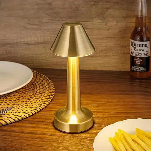 Dotykowa lampka nocna z regulowaną barwą światła | Lampka USB | HJA12-SILVER| Bezprzewodowa lampka stołowa