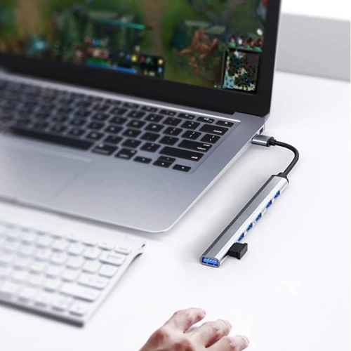 Rozdzielacz USB na 7x USB-A | adapter, rozgałęźnik 7w1 | HUB