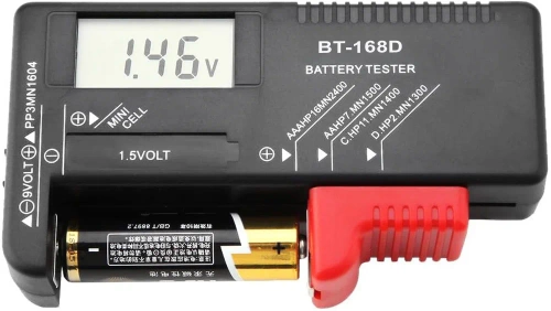 Cyfrowy woltomierz | Uniwersalny tester baterii i akumulatorków | | BT-168D-BLACK |Tester baterii