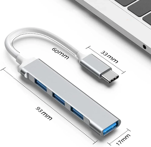 Rozdzielacz USB-C na 4x USB-A | adapter, rozgałęźnik typ C 4w1 | HUB