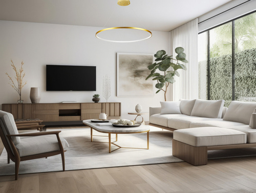 Jednoczęściowa Nowoczesna lampa wisząca | LED | Złota | RLK-C01-30W-G